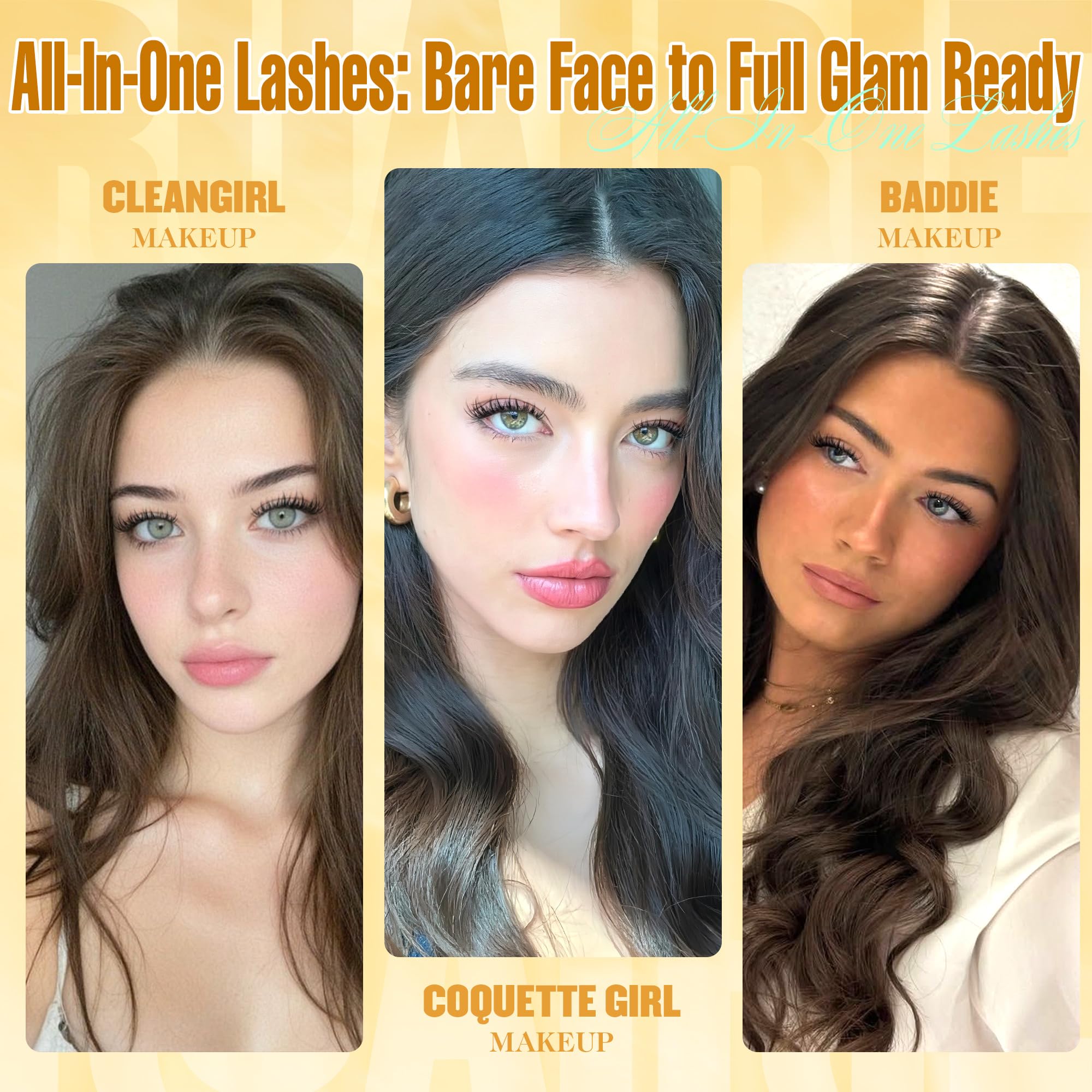 Ruairie manga lash clusters C-curly shape provides natural lift and long wear.