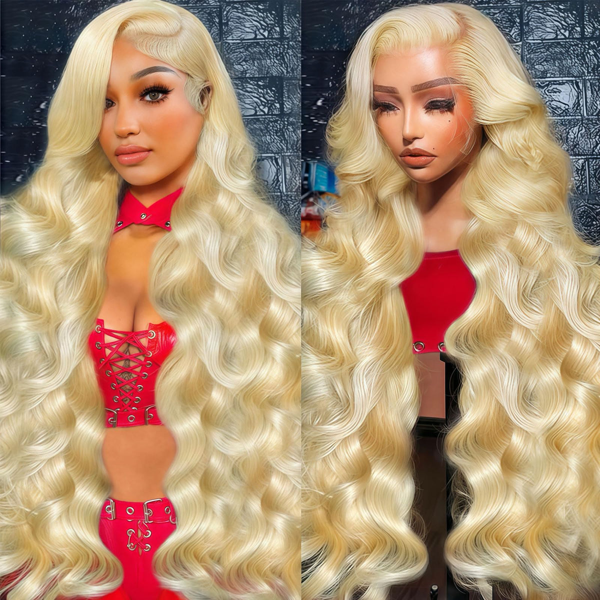 Ruaswey 613 blonde body wave lace front wig with natural-looking hairline, full body for a premium look