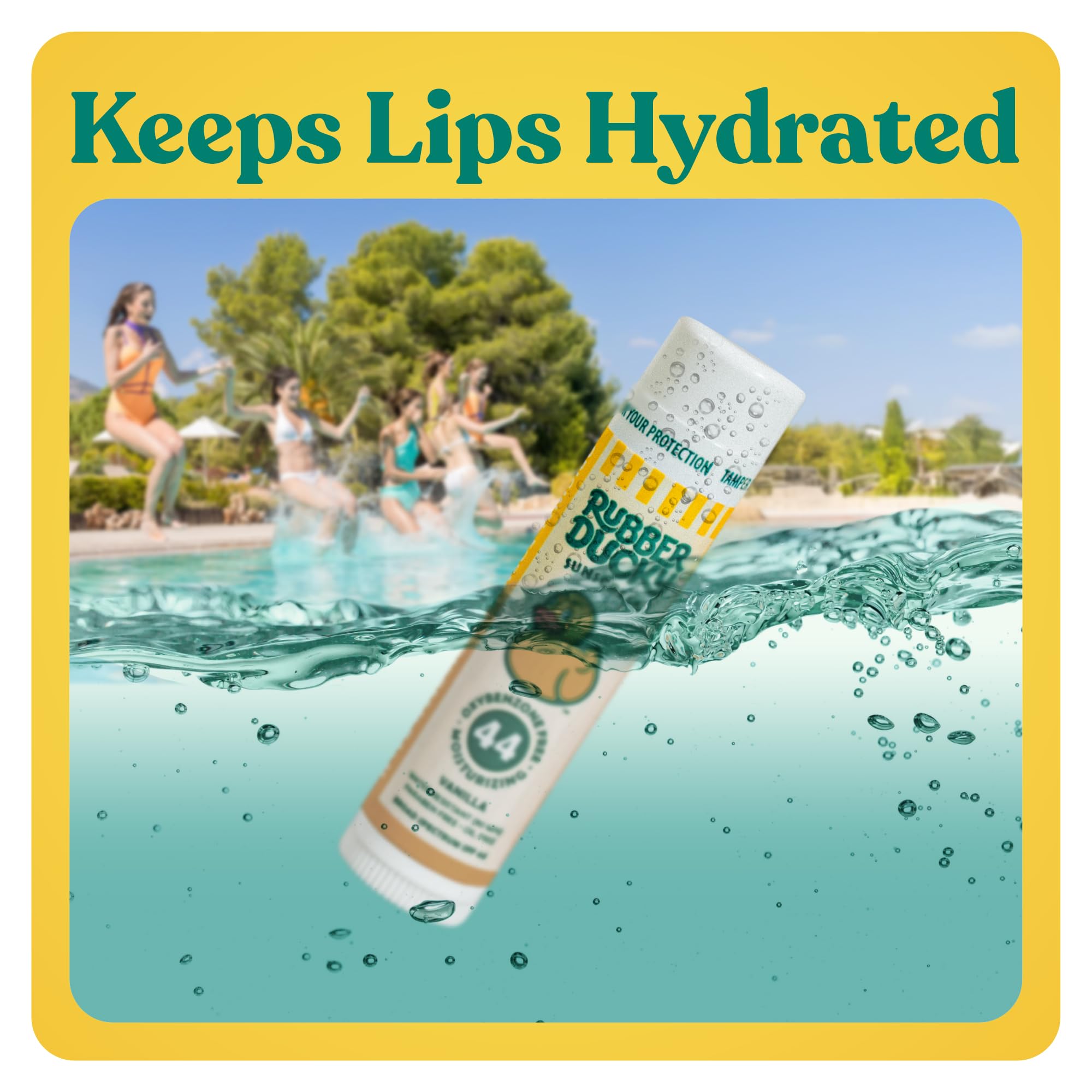 Rubber Ducky balm glides on lips for quick reapplication.