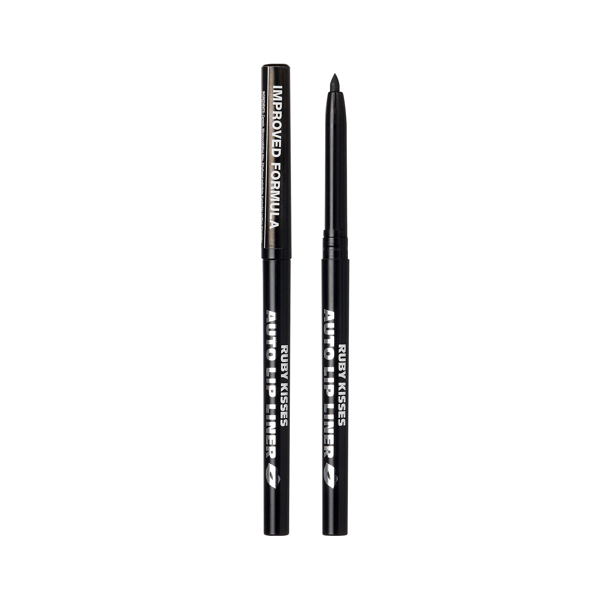 Ruby Kisses twist-up mechanism allows easy, sharp-free lip liner application.