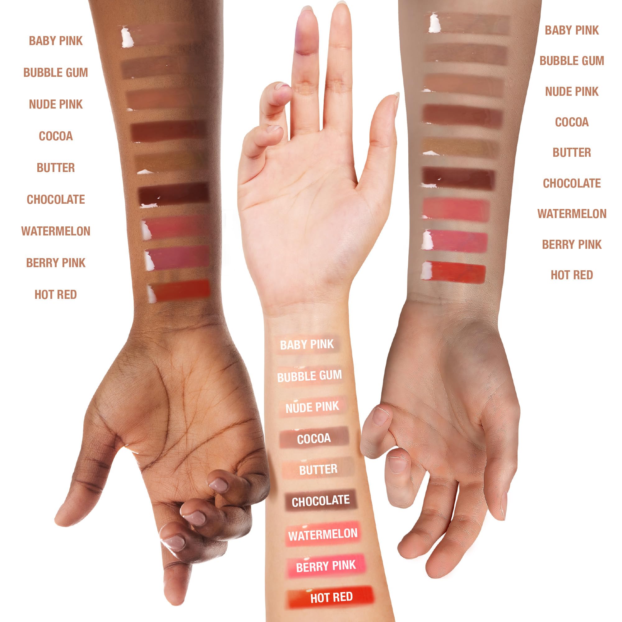 Ruby Kisses Broadway Vita-Lip en rosa piel, hidratación ligera y acabado brillante.