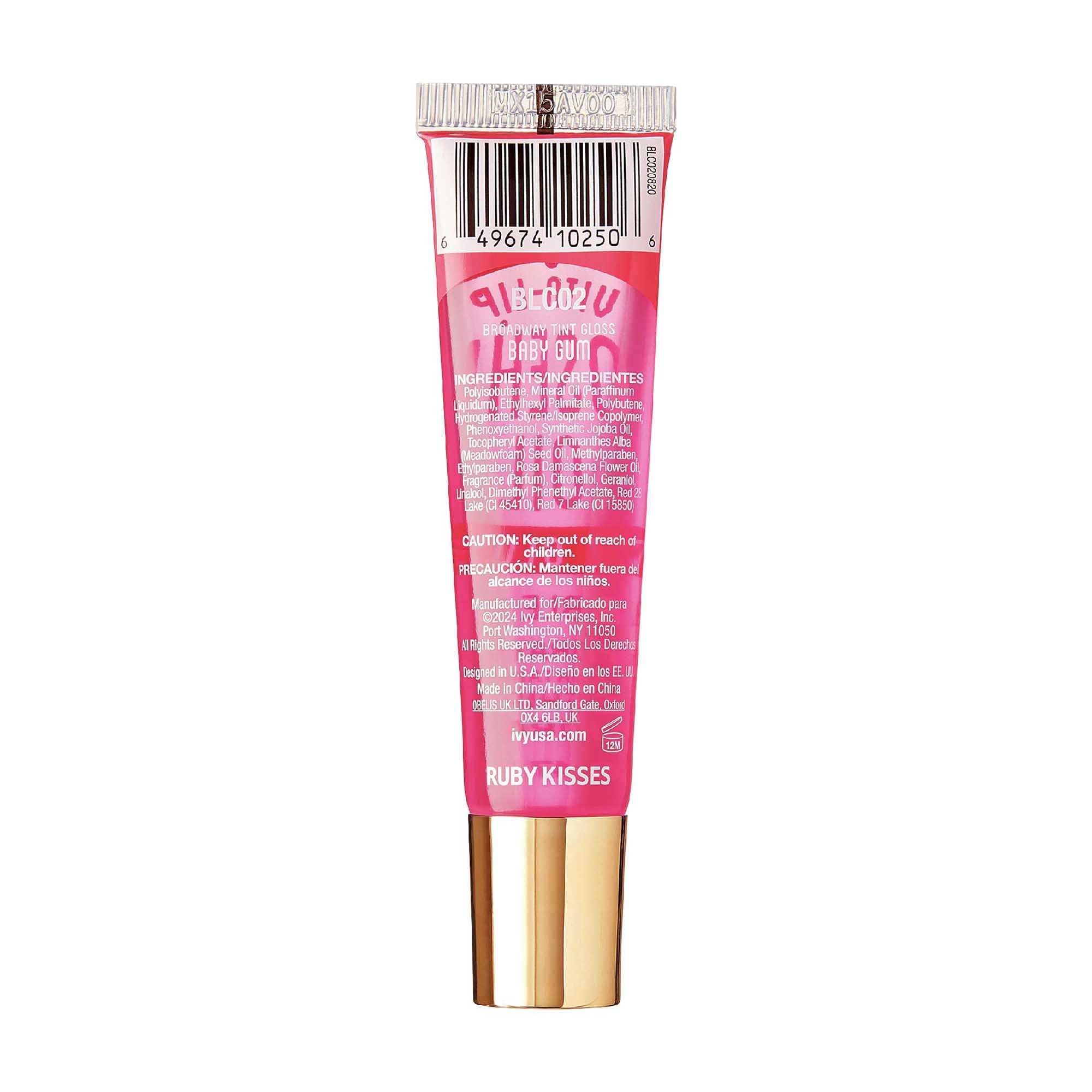 Ruby Kisses Broadway Vita-Lip, brillo duradero para fiestas y trabajo.