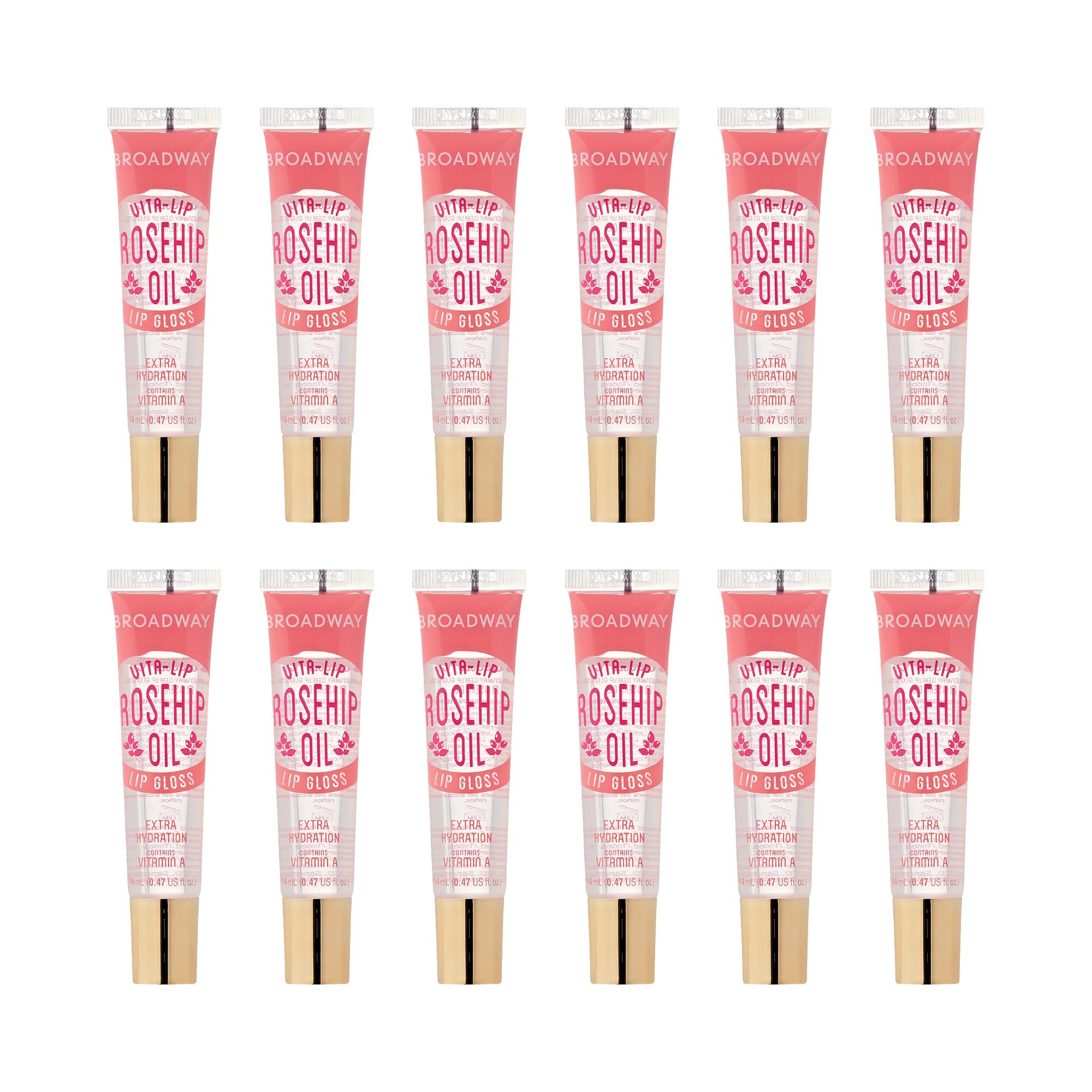 Aplicación suave de Ruby Kisses Broadway Vita-Lip para brillo claro y nutritivo