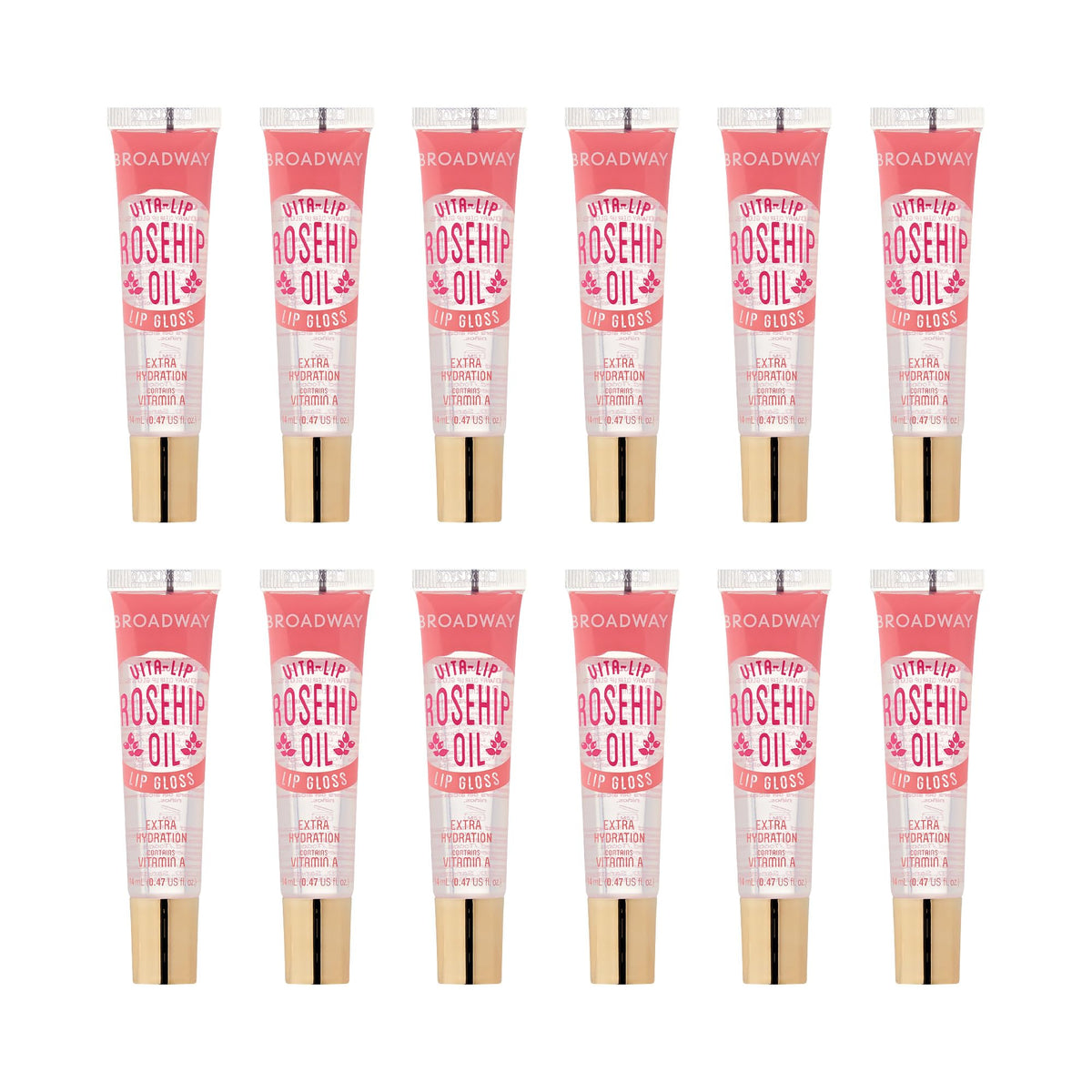 Aplicación suave de Ruby Kisses Broadway Vita-Lip para brillo claro y nutritivo