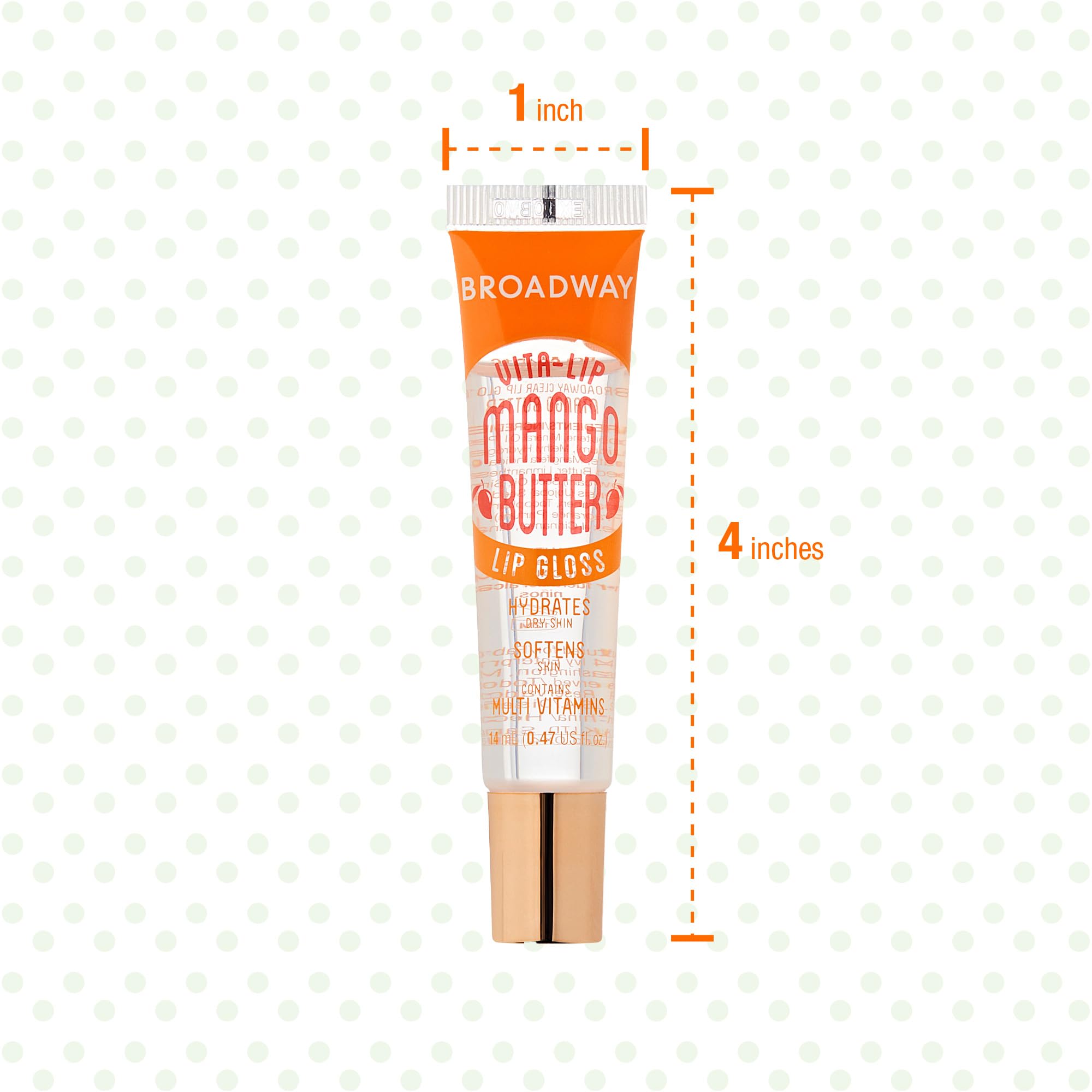 Ruby Kisses Broadway Vita-Lip gloss clear bottle showcases vitamin-rich shine and texture