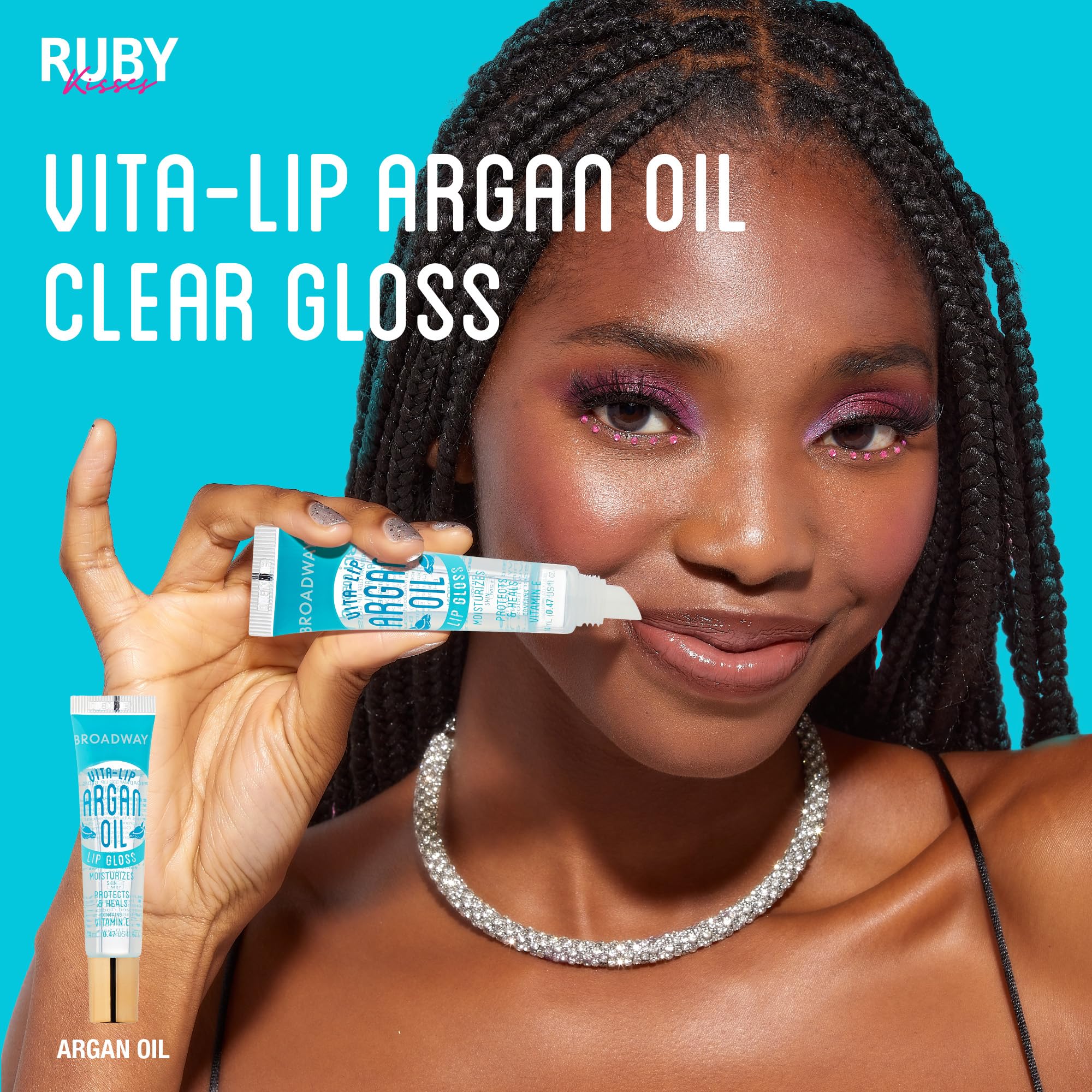 Ruby Kisses Broadway Vita-Lip gloss daily-use bottle for quick, hydrating lip glamour