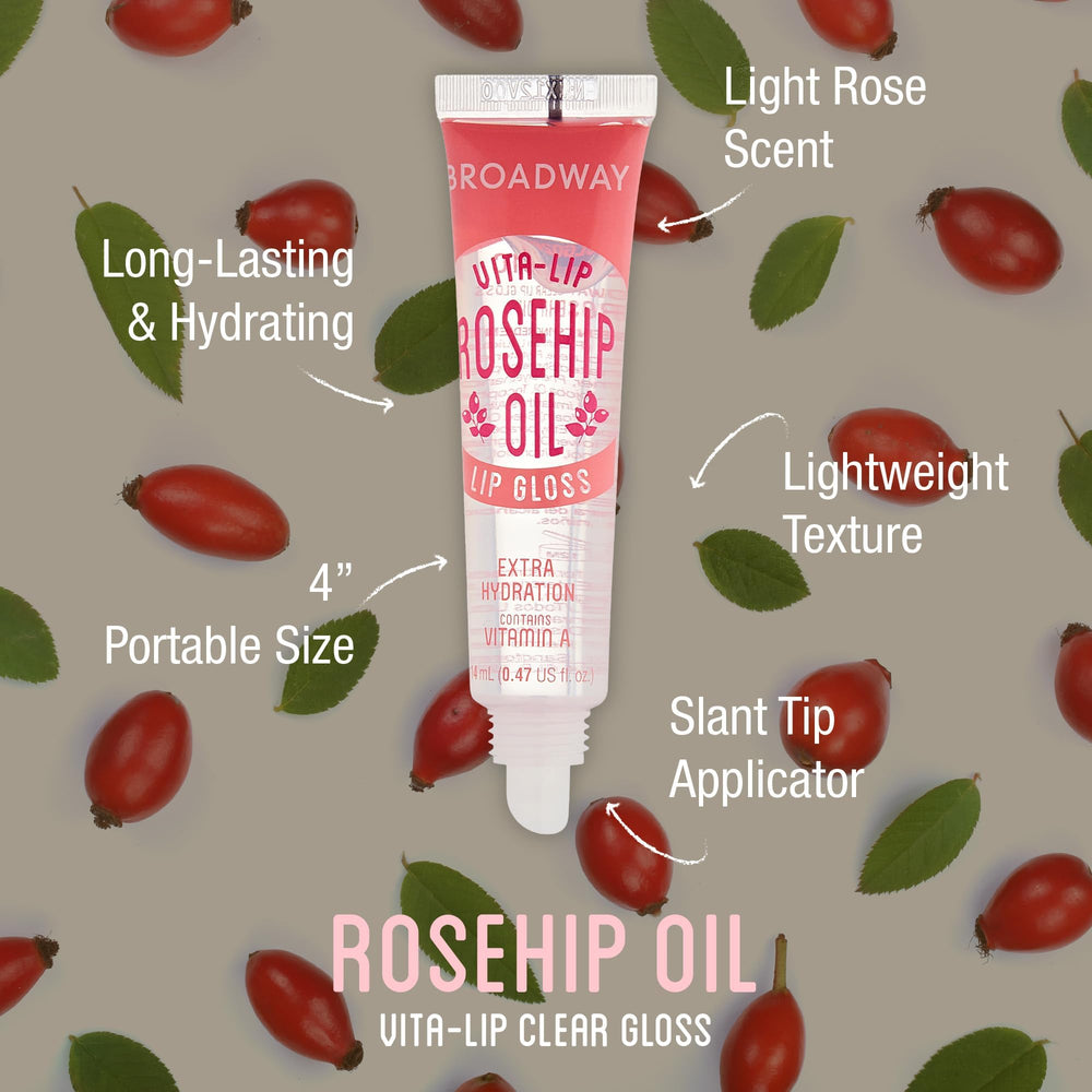 Ruby Kisses Broadway Vita-Lip Gloss hidrata profundamente para labios suaves todo el día.