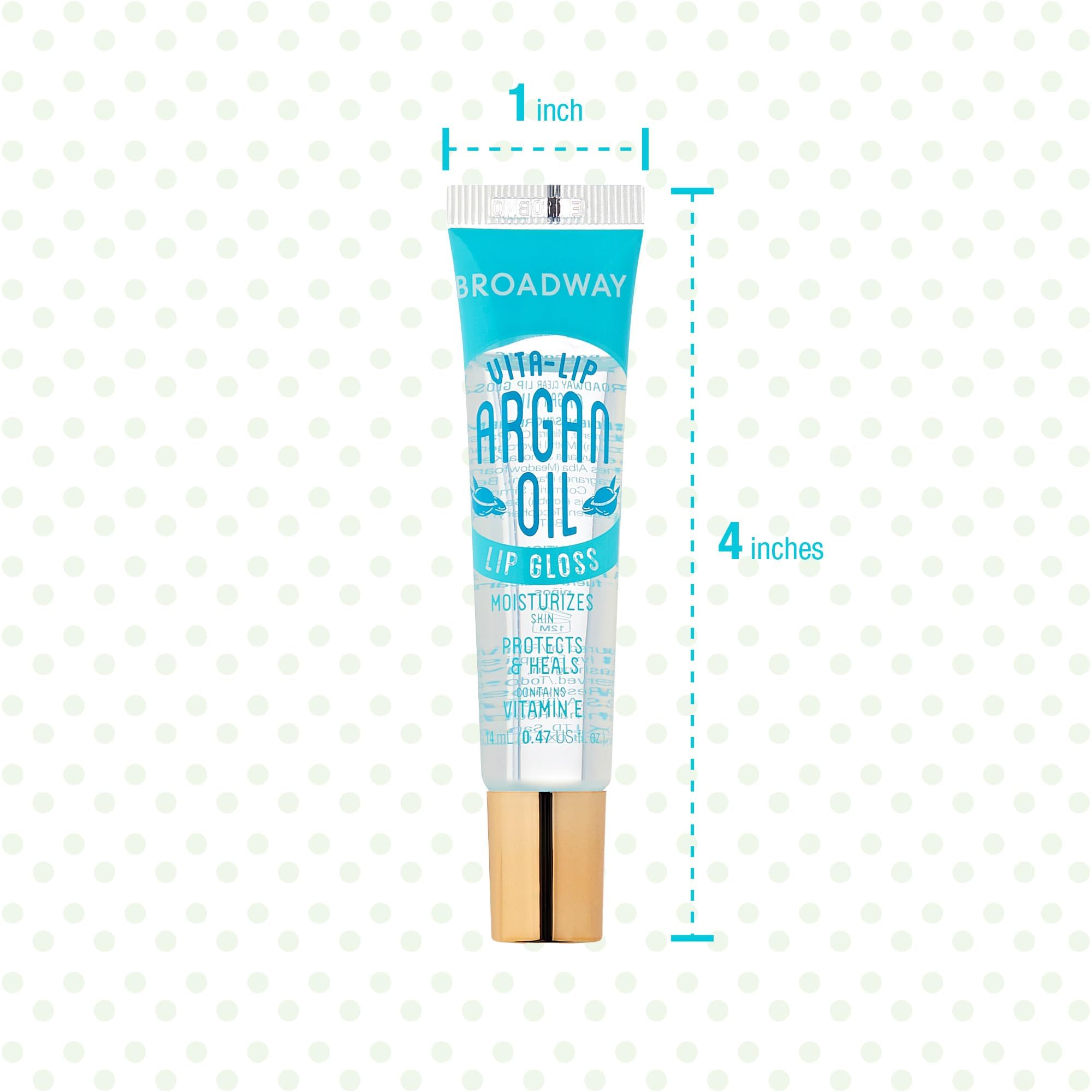 Ruby Kisses Broadway Vita-Lip Gloss lip swatch showing color and gloss