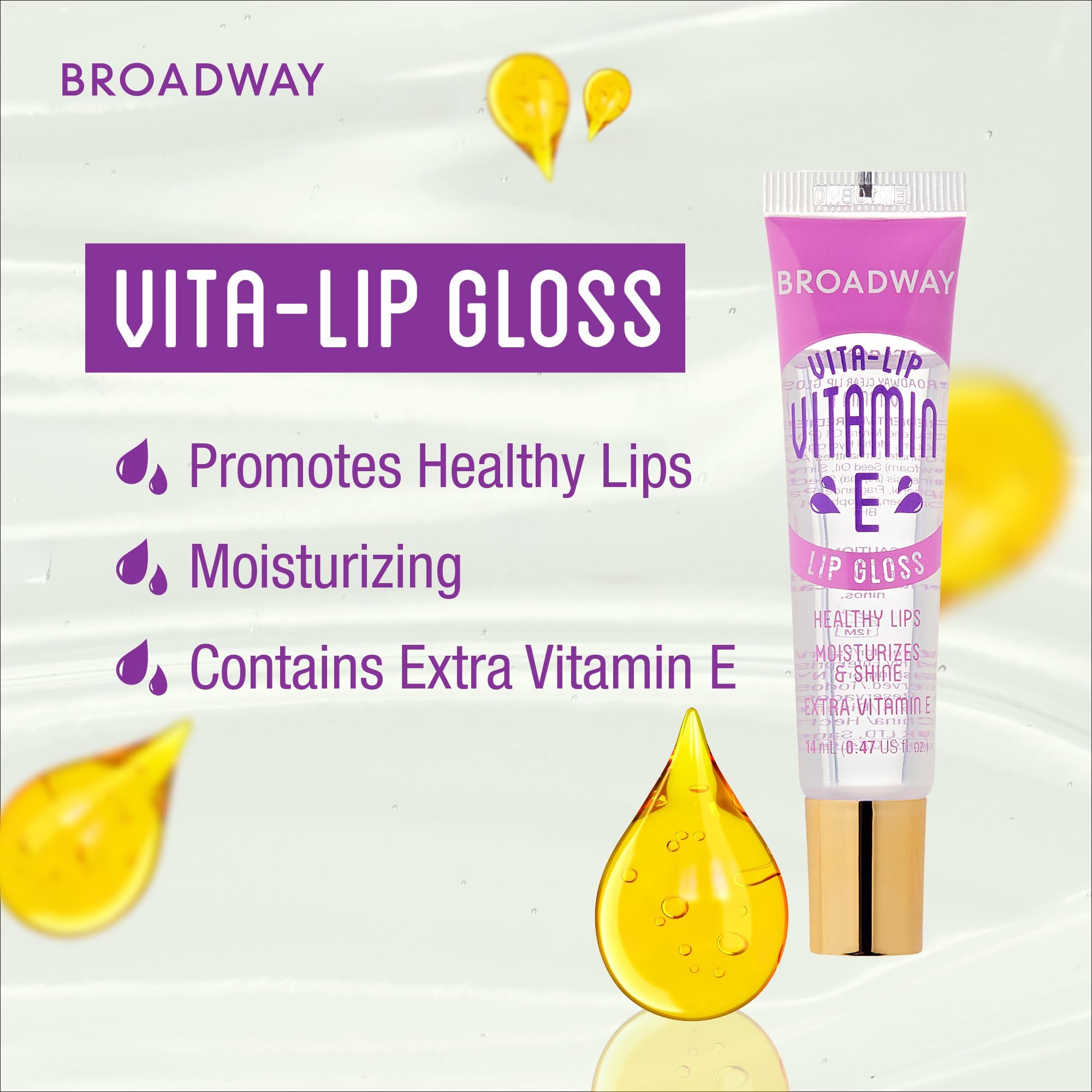 Ruby Kisses Broadway Vita-Lip Gloss mint scent enhances refreshing lip experience