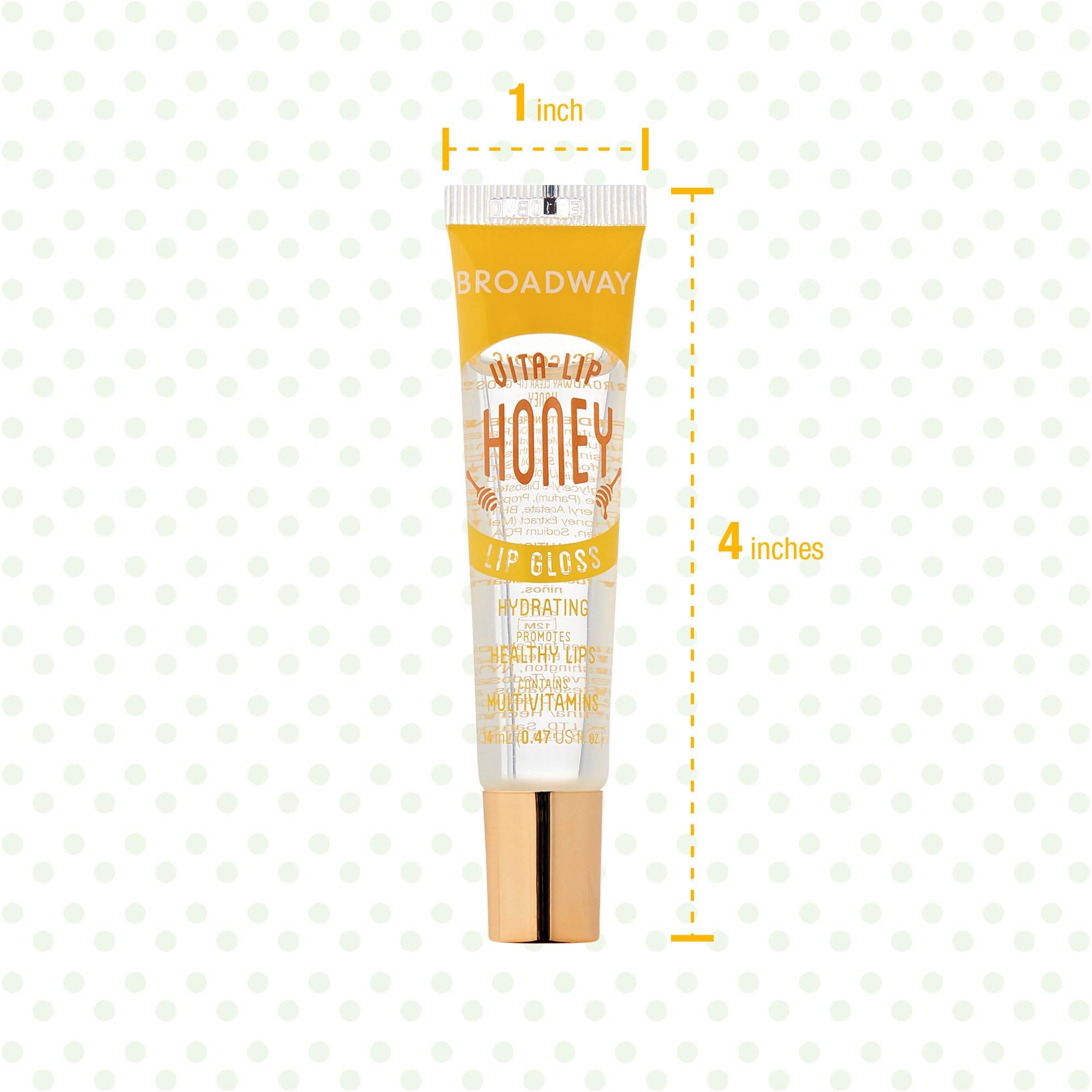 Ruby Kisses Broadway Vita-Lip gloss packaging shot emphasizes value
