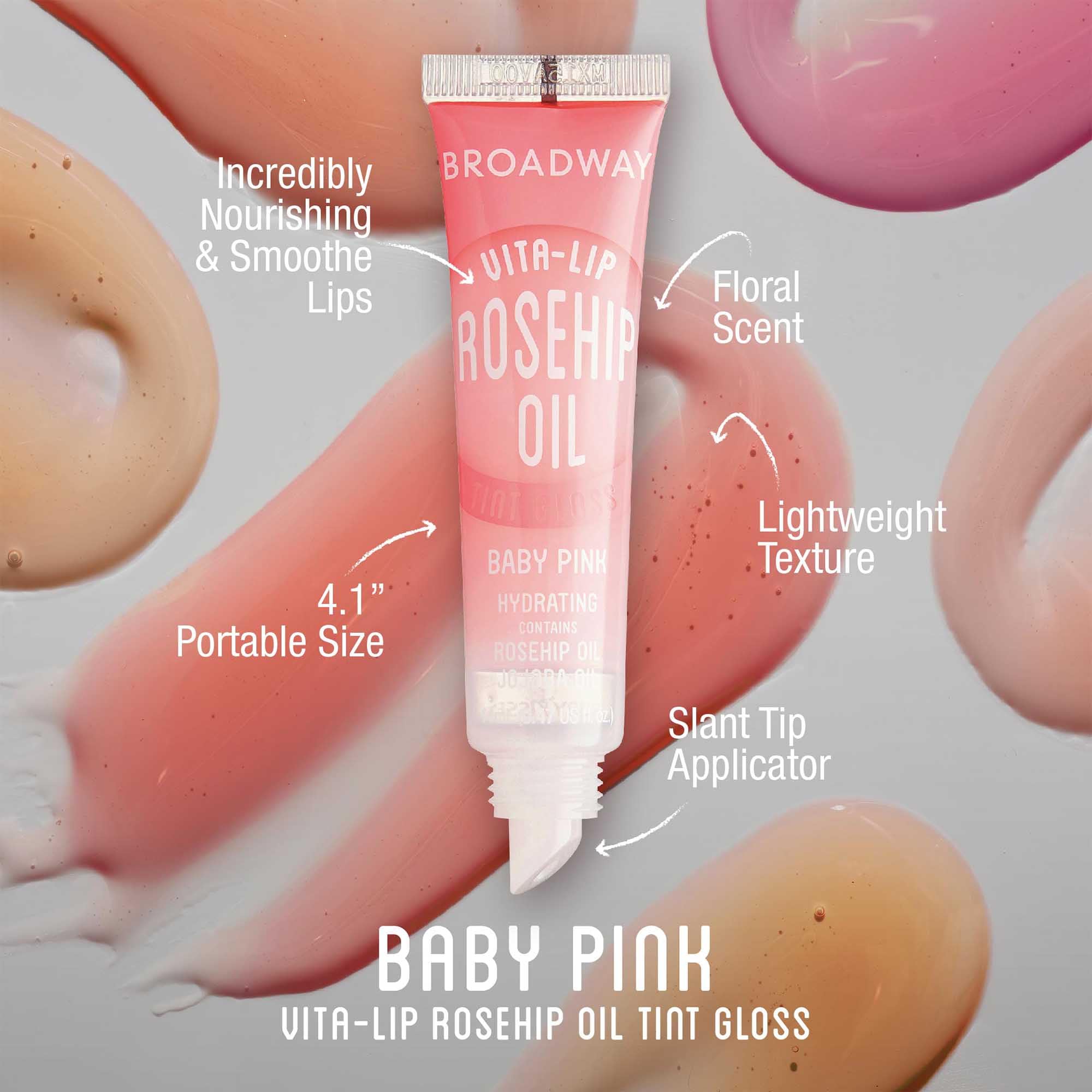 Ruby Kisses Broadway Vita-Lip, brillo marrón suave, color natural para un look discreto.