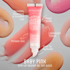 Ruby Kisses Broadway Vita-Lip, brillo marrón suave, color natural para un look discreto.