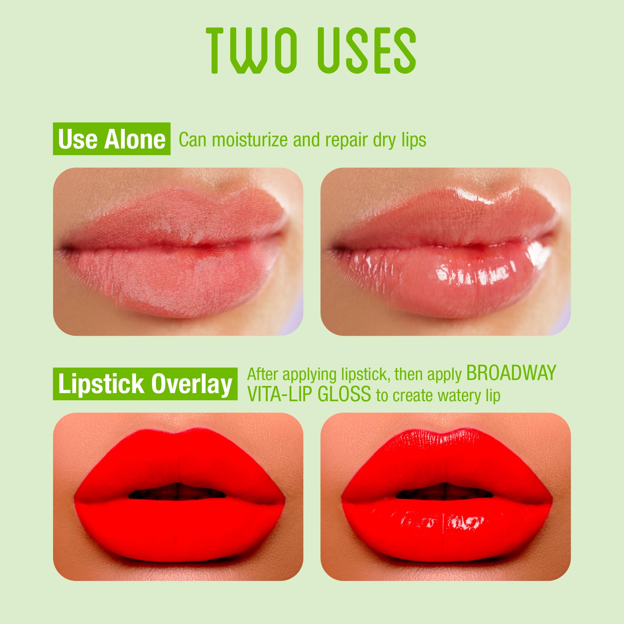 Ruby Kisses Broadway Vita-Lip gloss vitamin enriched formula nourishes lips