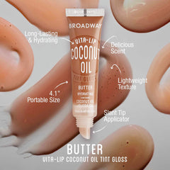 Ruby Kisses Broadway Vita-Lip Butter gloss swatch showing lightweight shine