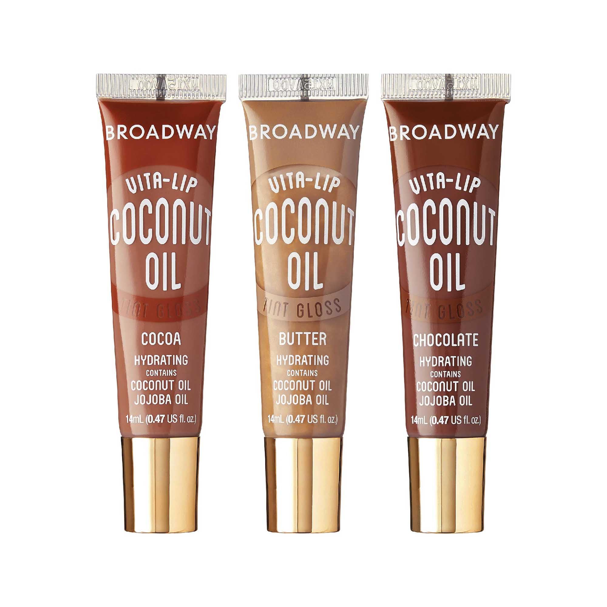 Ruby Kisses Broadway Vita-Lip Cocoa gloss swatch with tinted hydration