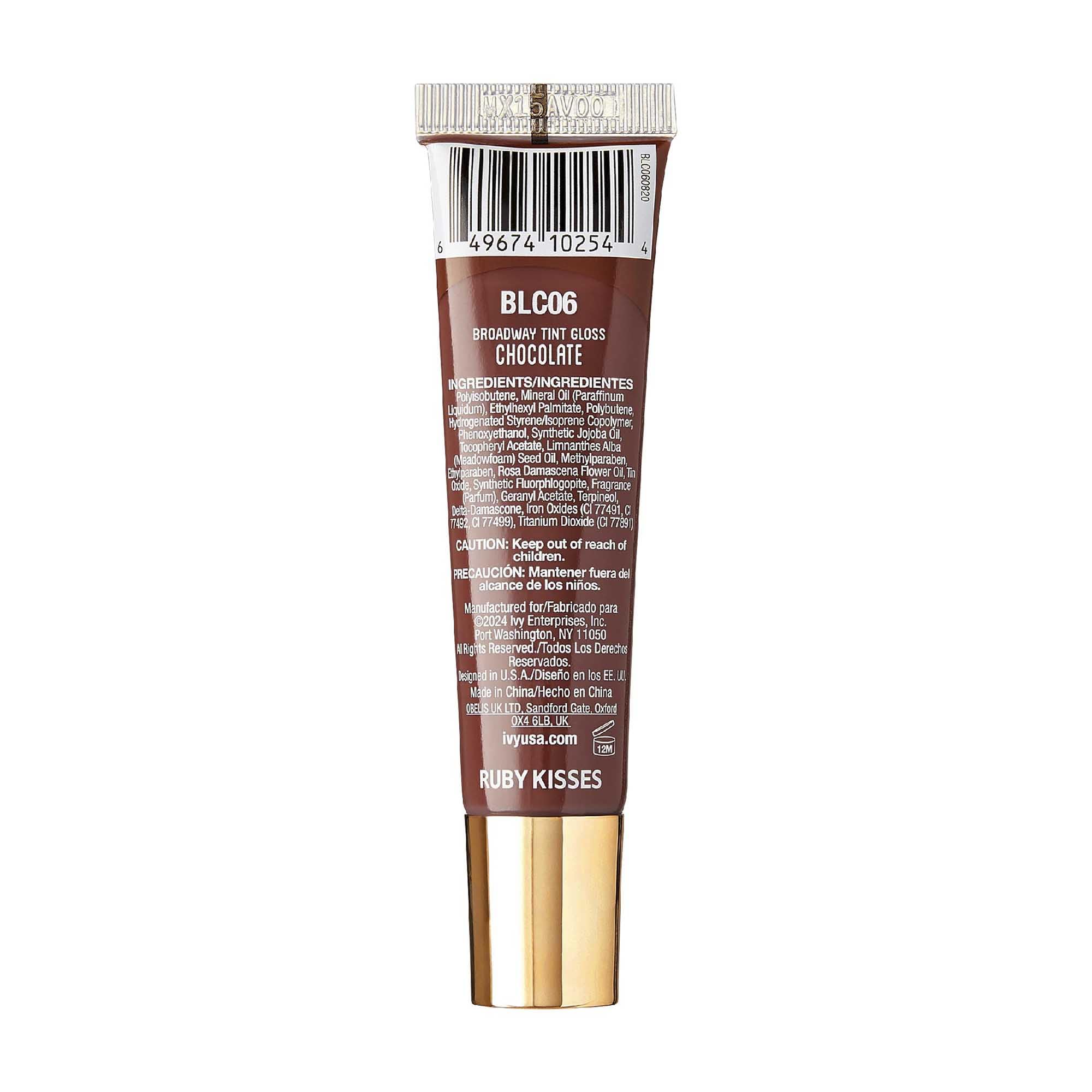Ruby Kisses Broadway Vita-Lip gloss in motion showing non-stick shine