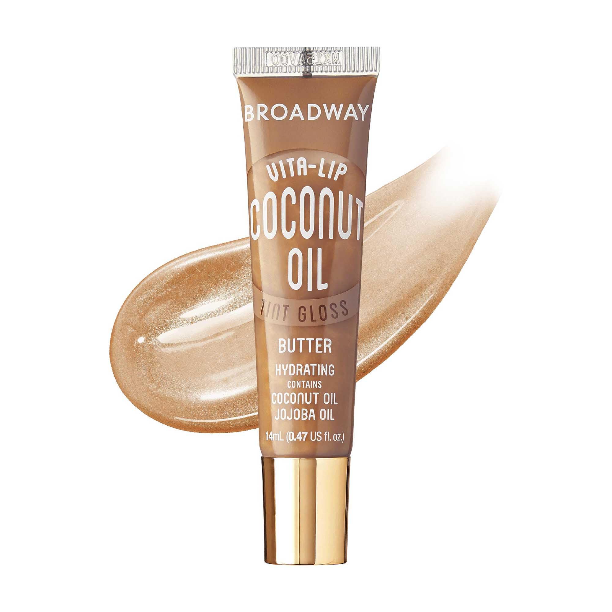 Ruby Kisses Broadway Vita-Lip gloss on lips with shiny finish