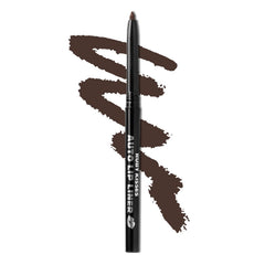 Delineador Ruby Kisses marrón oscuro con apertura deslizante para aplicación rápida.