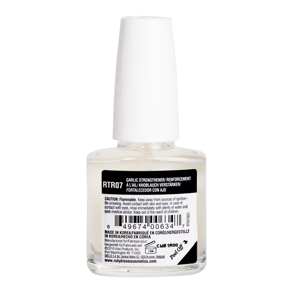 Ruby Kisses Fortalecedor de uñas con ajo y vitamina E.