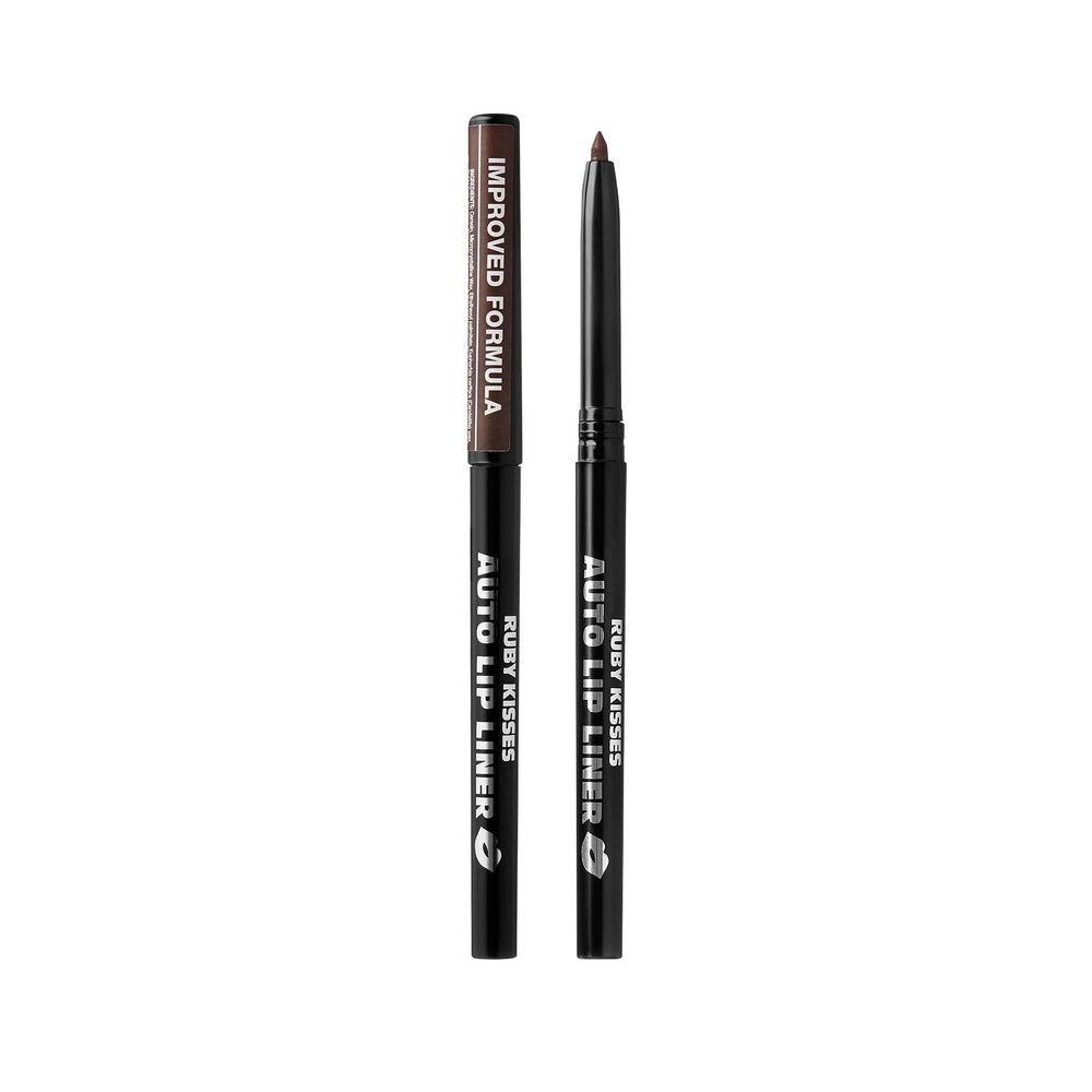 Ruby Kisses lapiz perfil labios automatico marron oscuro, aplicacion suave y sin necesidad de sacapuntas.