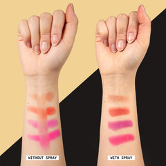 Ruby Kisses Setting Spray hydrates skin and delivers a natural glow during wear.