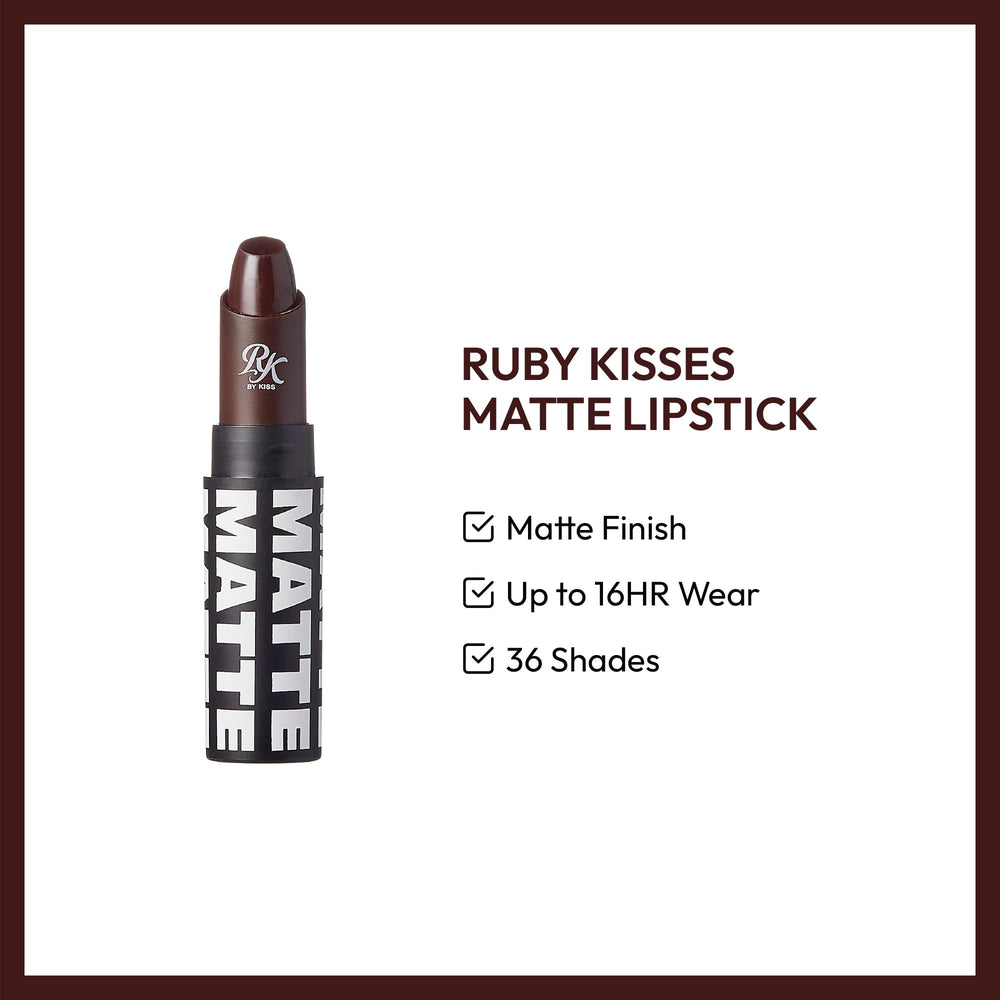 Ruby Kisses Ultra Matte Dark Plum Scene lips close-up with smooth application.