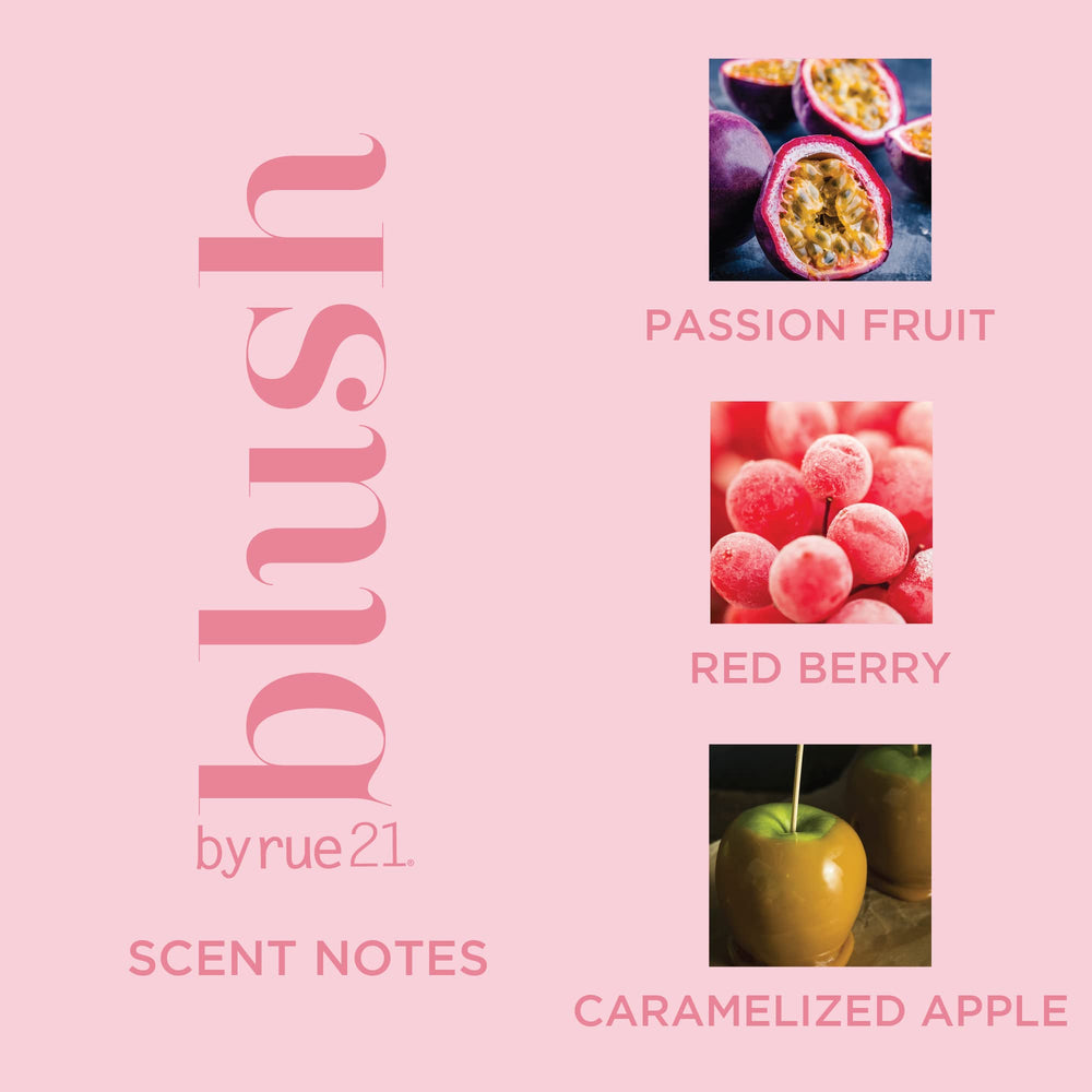 Rue 21 Blush packaging box conveys lifestyle vibes and easy vanity display