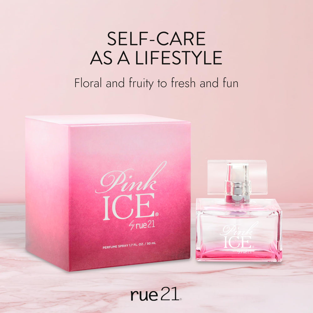 Rue 21 Pink Ice packaging box with brand charm.