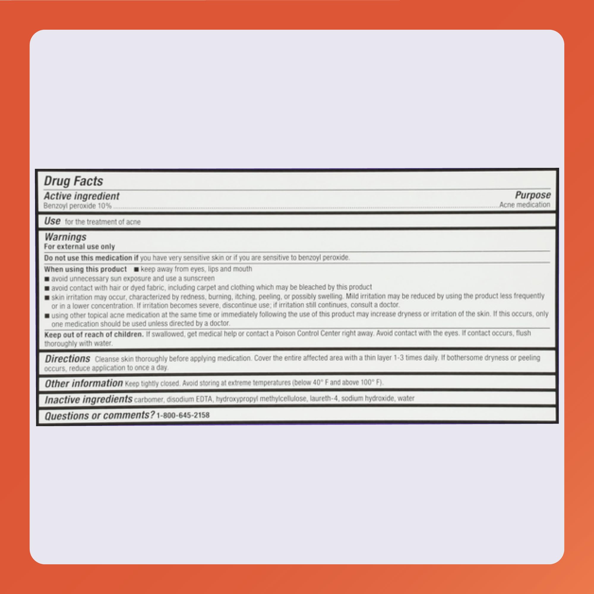 Rugby Laboratories acne gel applied as a thin layer after cleansing for targeted action.