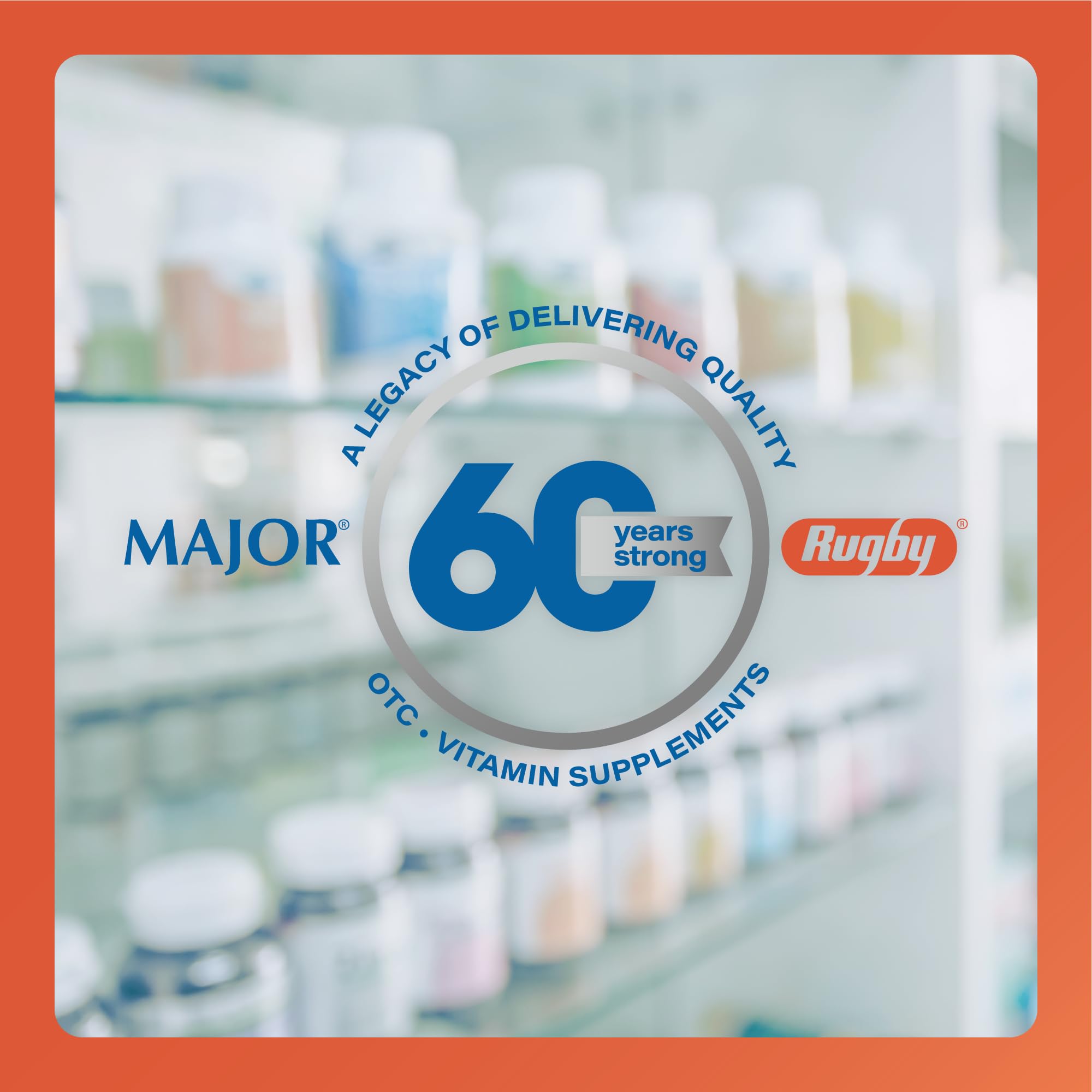 Bottle and tube on counter demonstrates convenient at-home use with visible branding from Rugby Laboratories.