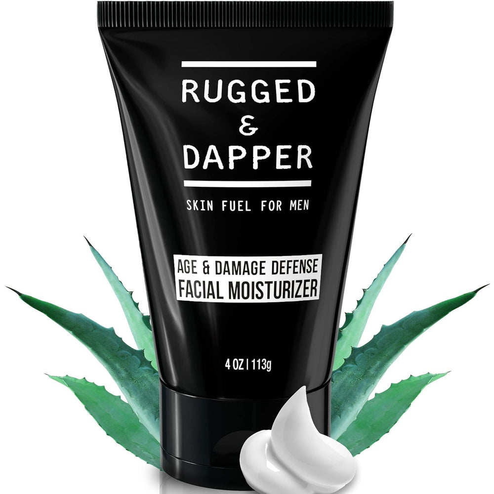 Rugged & Dapper Age Defense bottle with unscented hydration for daily use