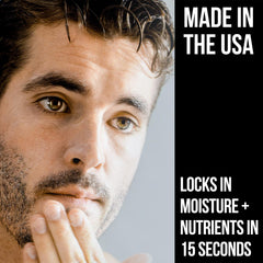 Rugged & Dapper label closeup highlighting clean ingredients