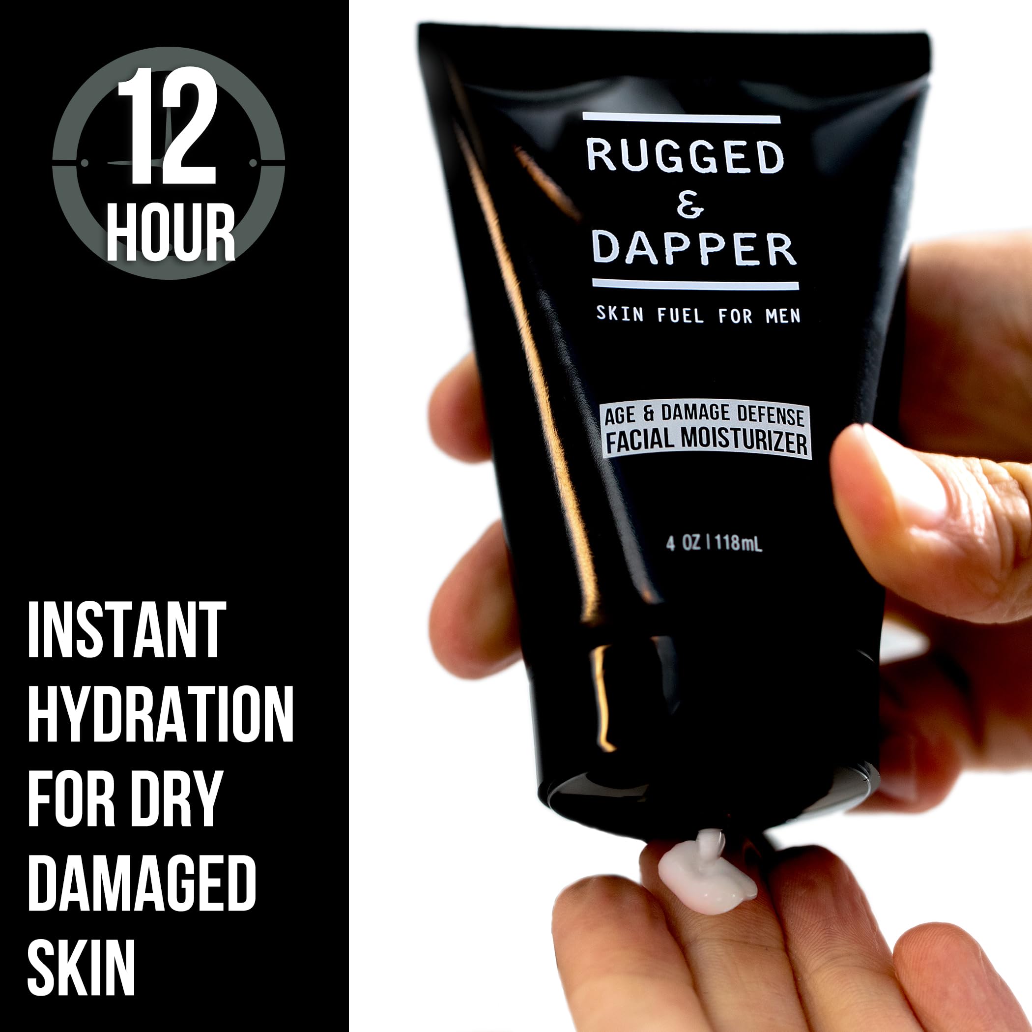 Rugged & Dapper moisturizer tube exterior for easy daily application