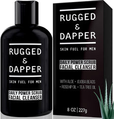 Rugged & Dapper daily face wash bottle delivering a refreshing morning cleanse.