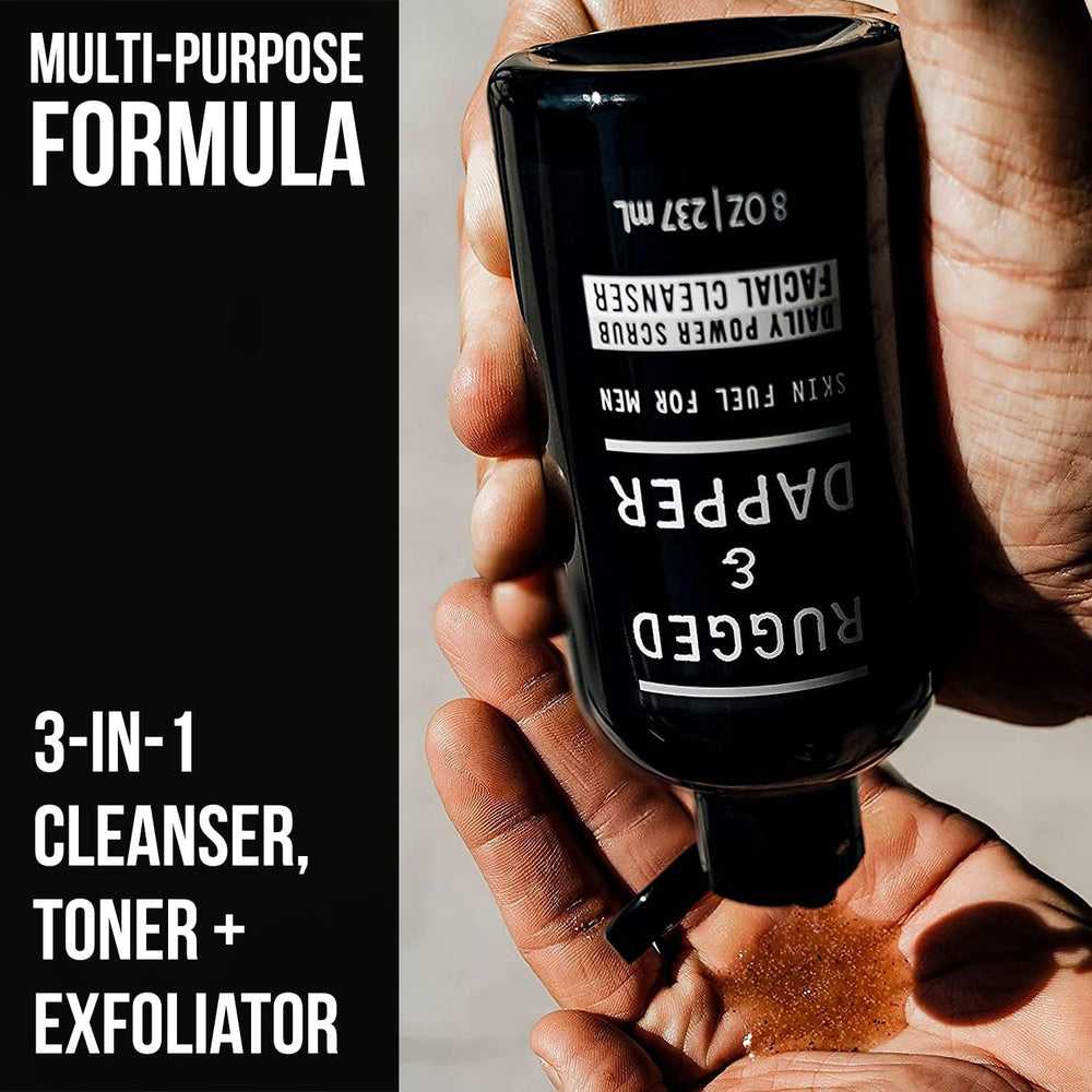Rugged & Dapper exfoliating scrub texture close-up for deeper clean.