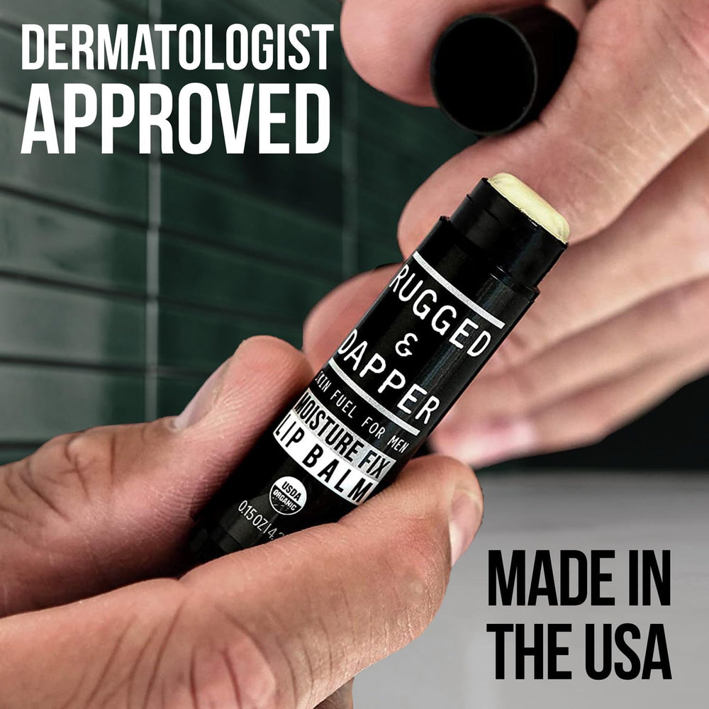RUGGED & DAPPER lip balm produced in a USA-made facility.