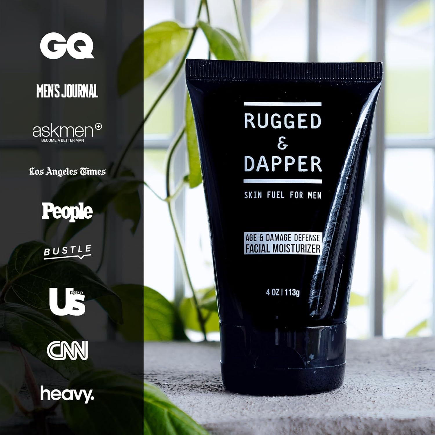 Rugged & Dapper unscented moisturizer being gently applied