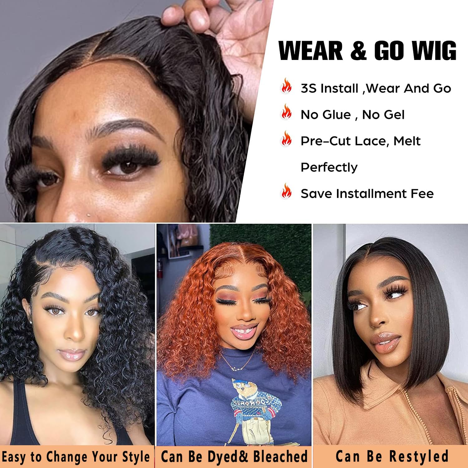 RUI MEI SI 3D dome-cap wig offers a comfortable, breathable fit.