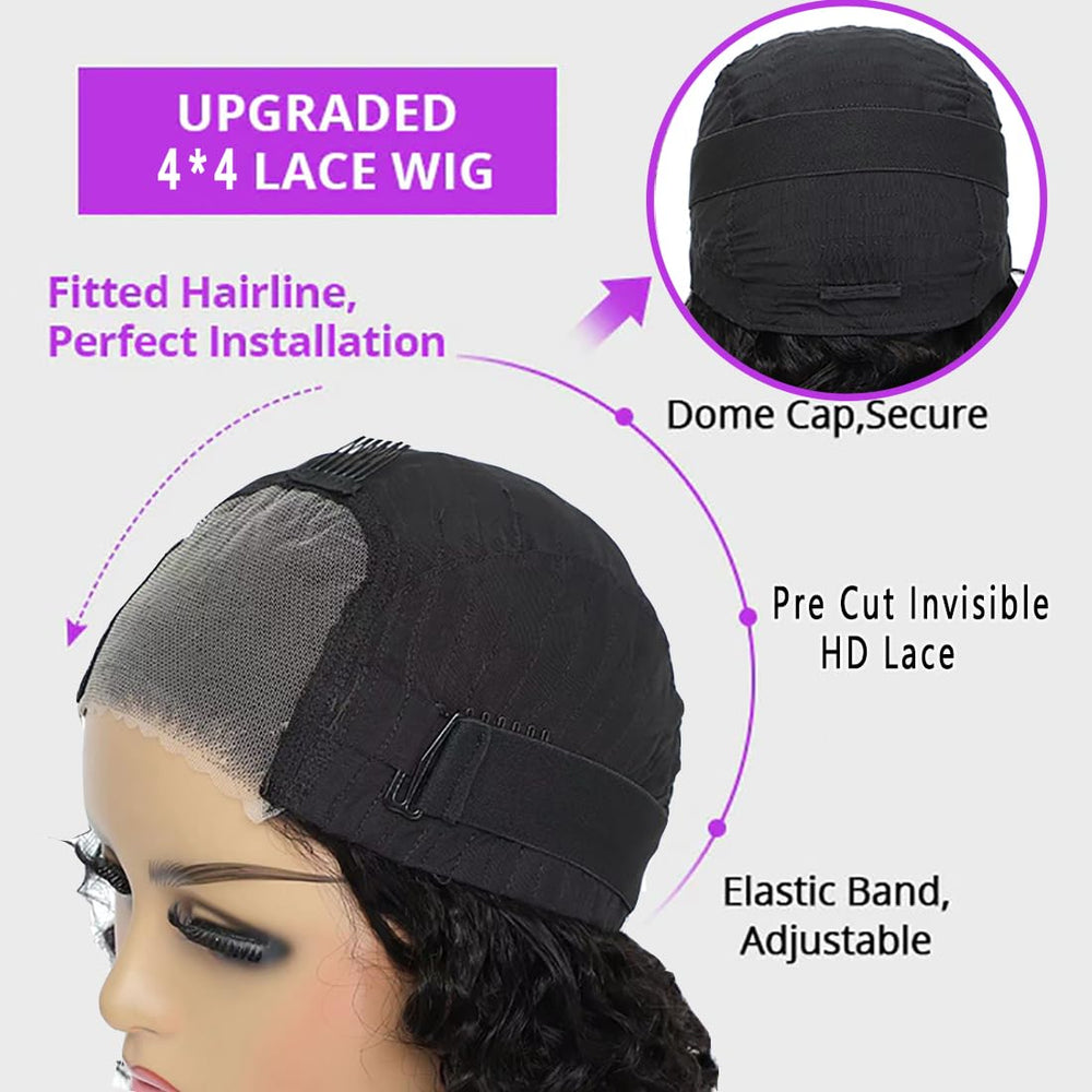 RUI MEI SI Brazilian hair wig with 4x4 lace closure for natural blending.