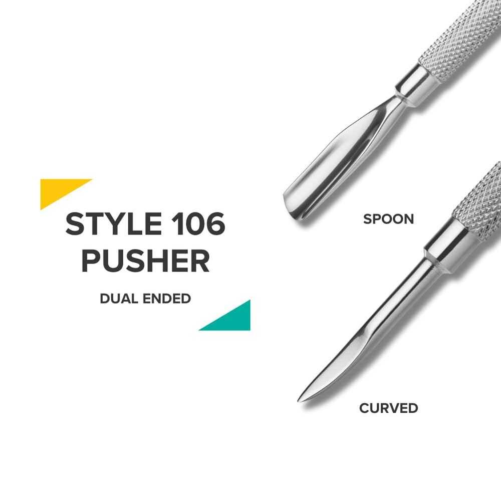 Rui Smiths Pro Cuticle Pusher spatula end lifts and smooths cuticle edges