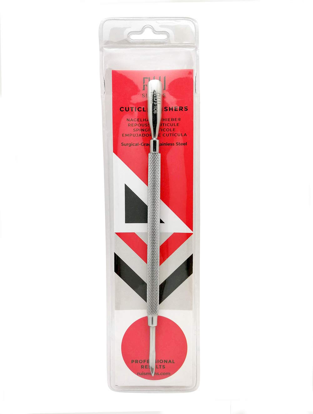 Rui Smiths Pro Cuticle Pusher spoon end gentle scraping of surfaces