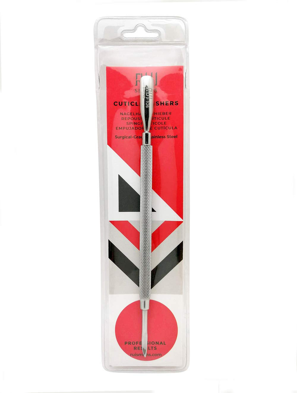 Rui Smiths Pro Cuticle Pusher spoon end gentle scraping of surfaces