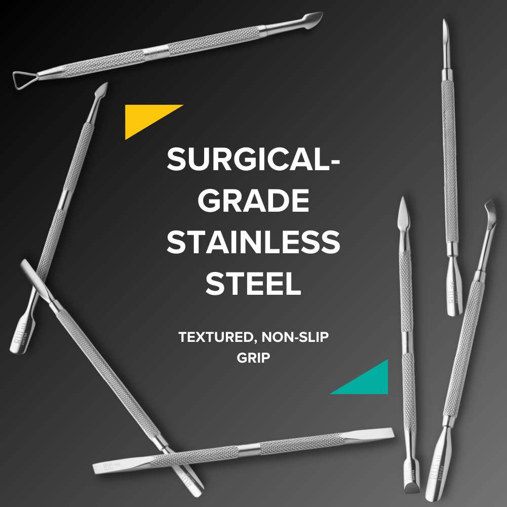 Rui Smiths Pro Cuticle Pusher wedge end lifts and shapes delicate areas