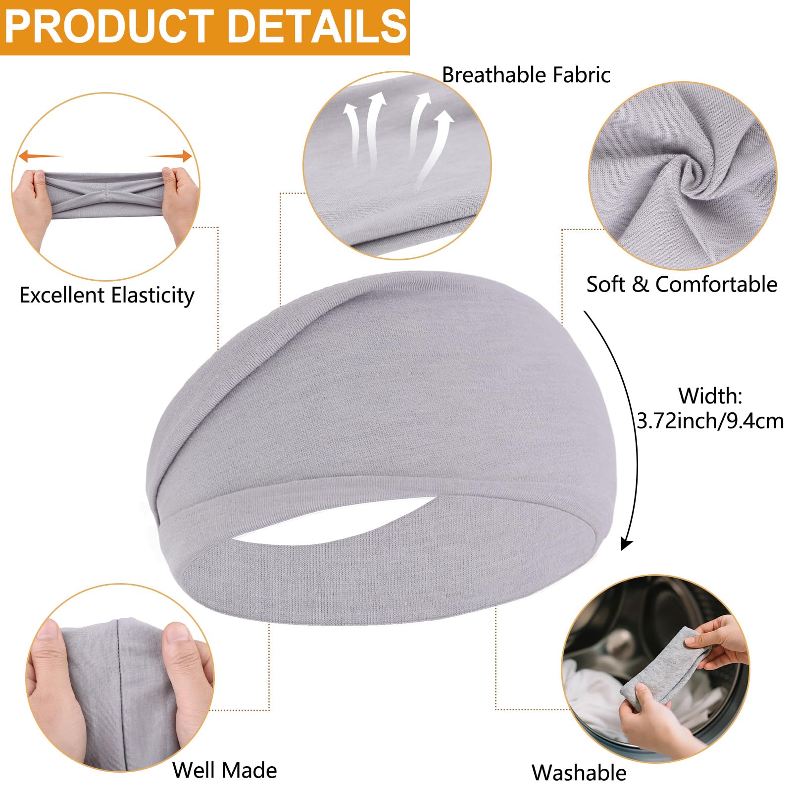 Stretchy, one-size-fits-all RuiYok headbands secure comfortable fit