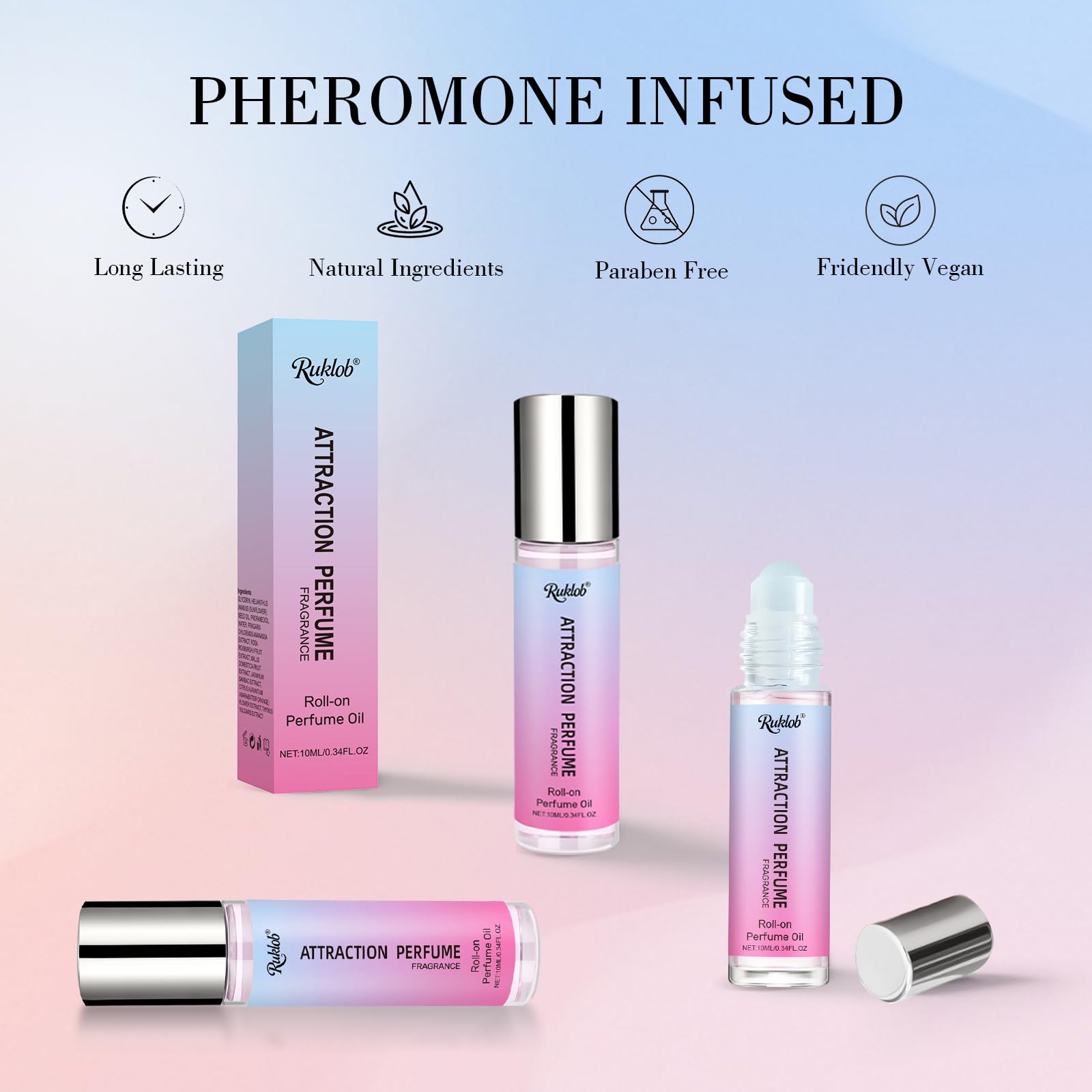 ruklob roll-on on neck and wrists for easy, skin-friendly fragrance emission.