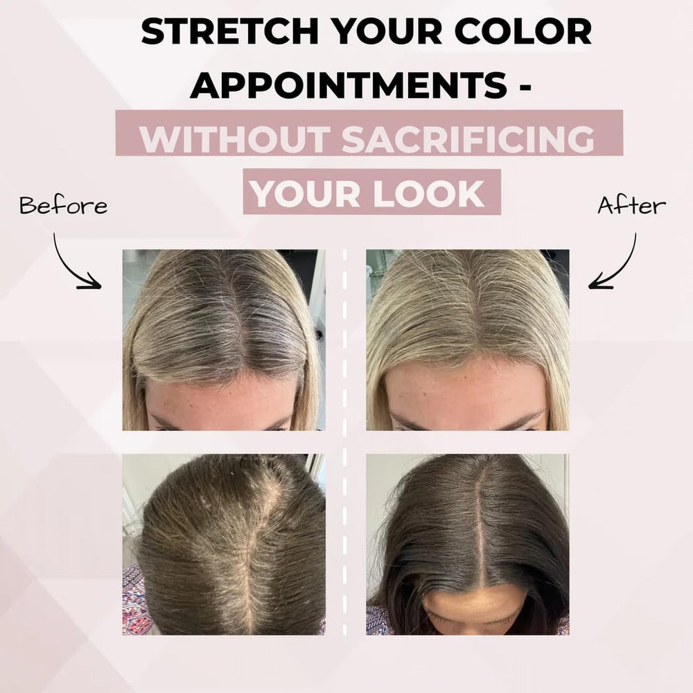 Rumi Cosmetiques HairMagic+ hairline filler minimizes visible part lines with precision.