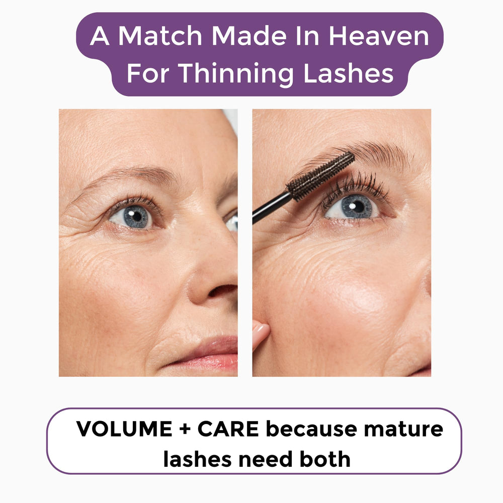 Rumi Cosmetiques VolumeCare+ Mascara application session for daily routine.