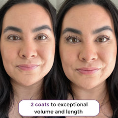 Rumi Cosmetiques VolumeCare+ Mascara lash coating for smooth definition.