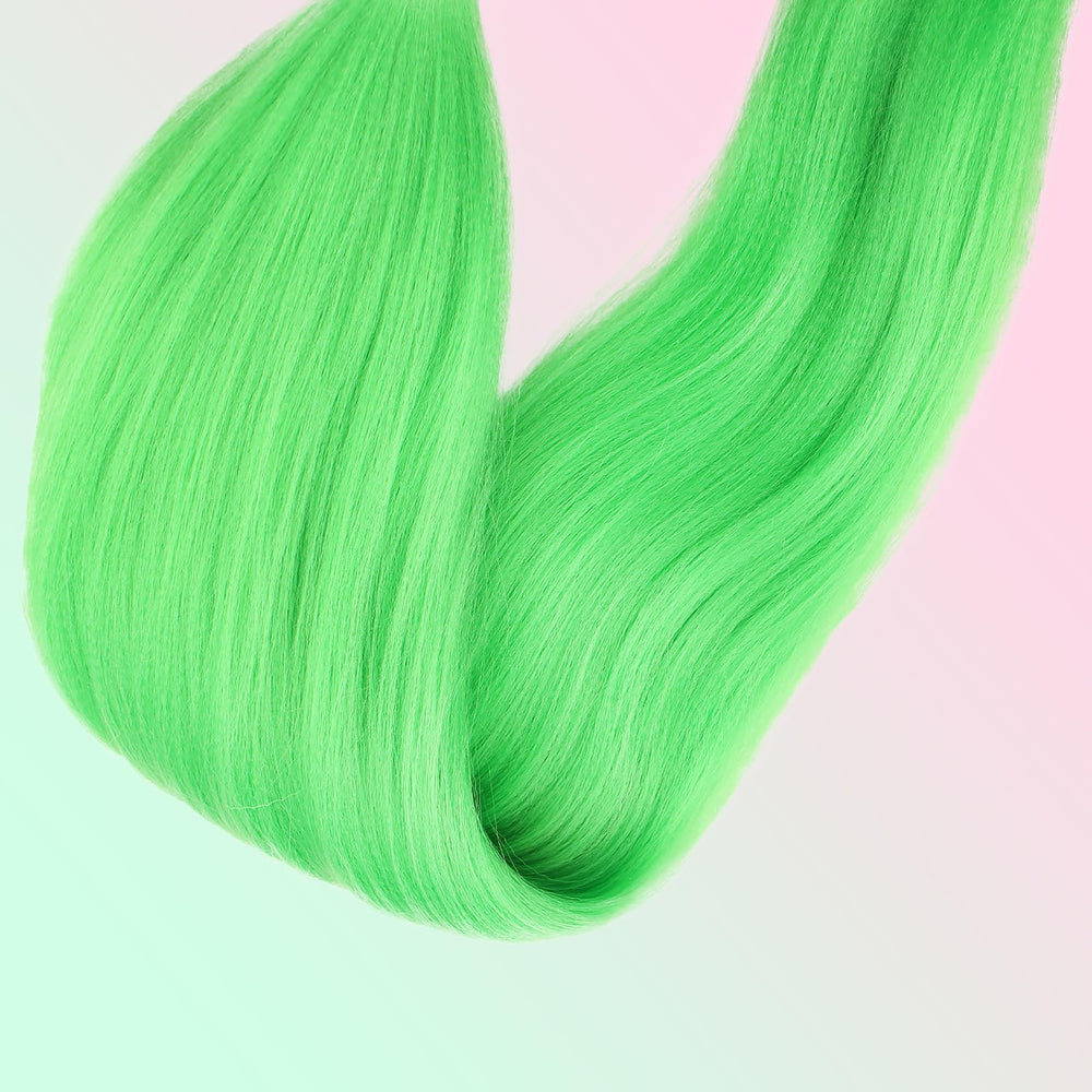 RUN SHUI Green+Light feathered braids with natural movement.
