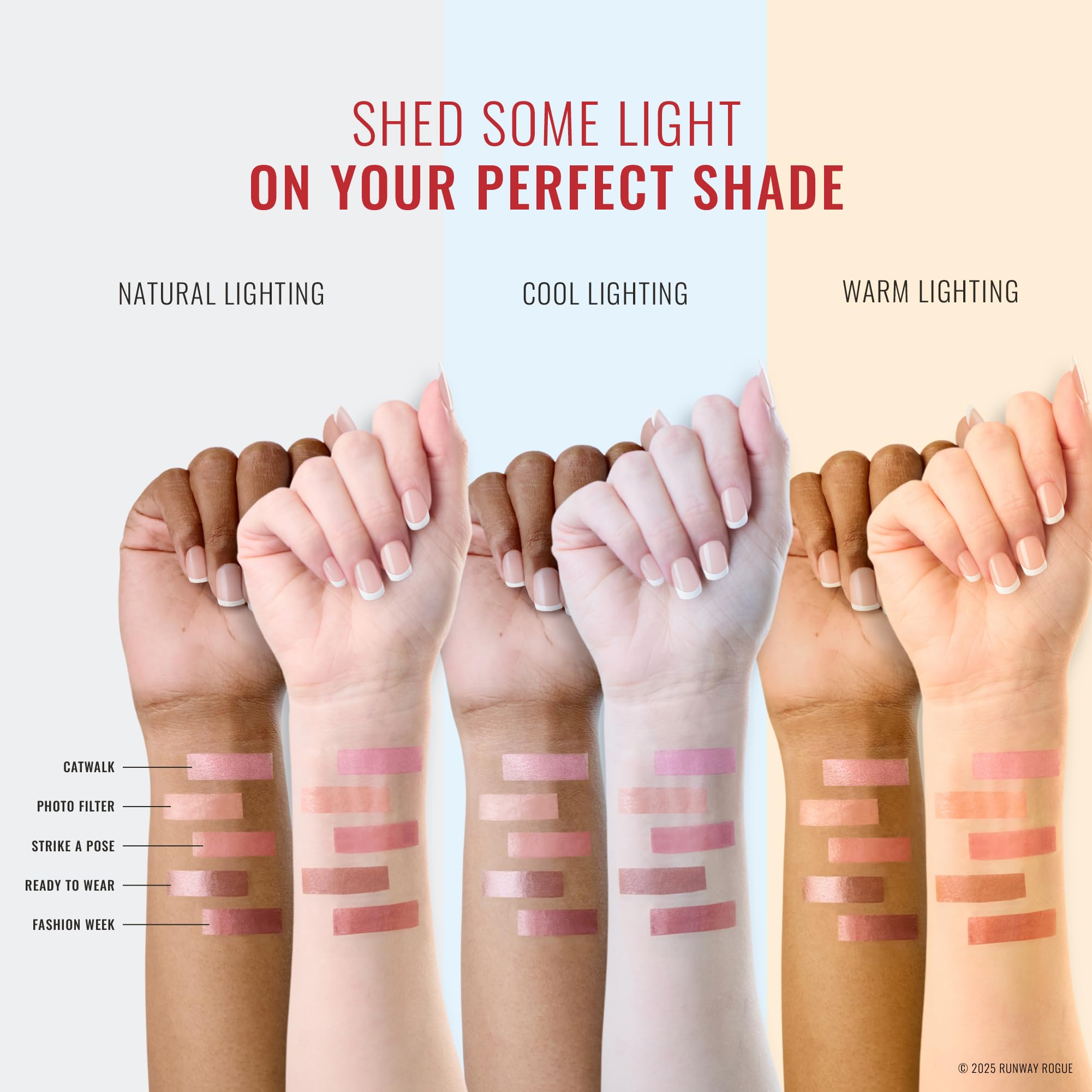 Runway Rogue LuxGloss in-hand application demonstrates smooth, even coverage.